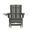 Merrick Lane Ridley HDPE Adirondack Chair with Cup Holder and Pull Out Ottoman, All-Weather HDPE Indoor/Outdoor Lounge Chair